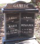 GAMEDE Maria 1856-1936 :: GAMEDE Benjamin 1884-1934