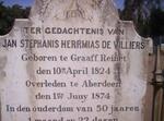 VILLIERS Jan Stephanis Herrmias, de 1824-1874 & M.E. SLABBERT 1828-1908