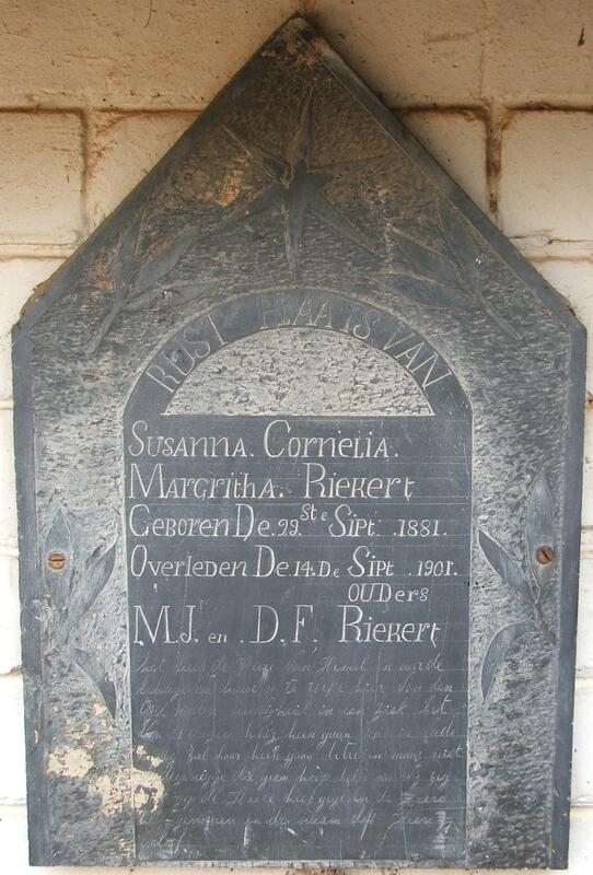 RIEKERT Susanna Cornelia Margritha 1881-1901