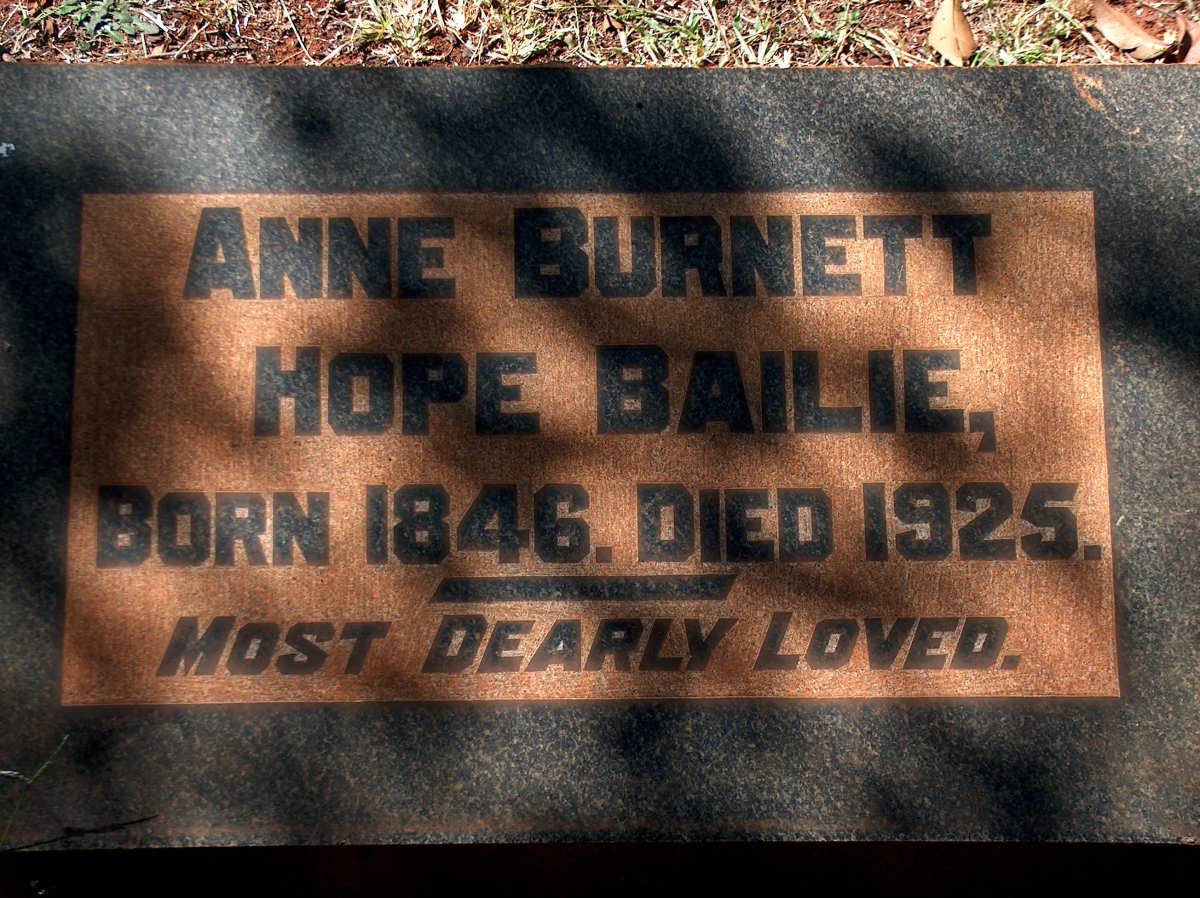 BAILIE Anne Burnett Hope 1846-1925