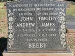 BEEBY John Andrew 1926-1985 :: BEEBY Timothy James 1968-1994