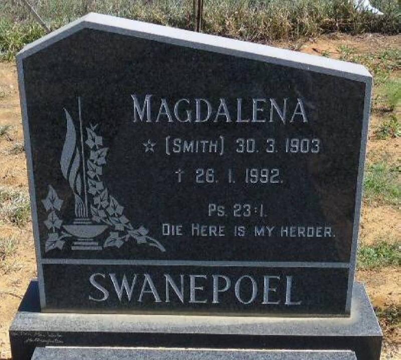 SWANEPOEL Magdalena nee SMITH 1903-1992