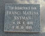 SNYMAN Franci Marina 1938-1999