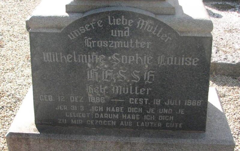 HESSE Wilhelmine Sophie nee MÜLLER 1886-1968