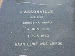 D'ASSONVILLE Christina Maria née KEMP 1909-1993