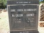 McCALLUM Anne Louisa -1937 :: GARNER Alexandria Hope -1975
