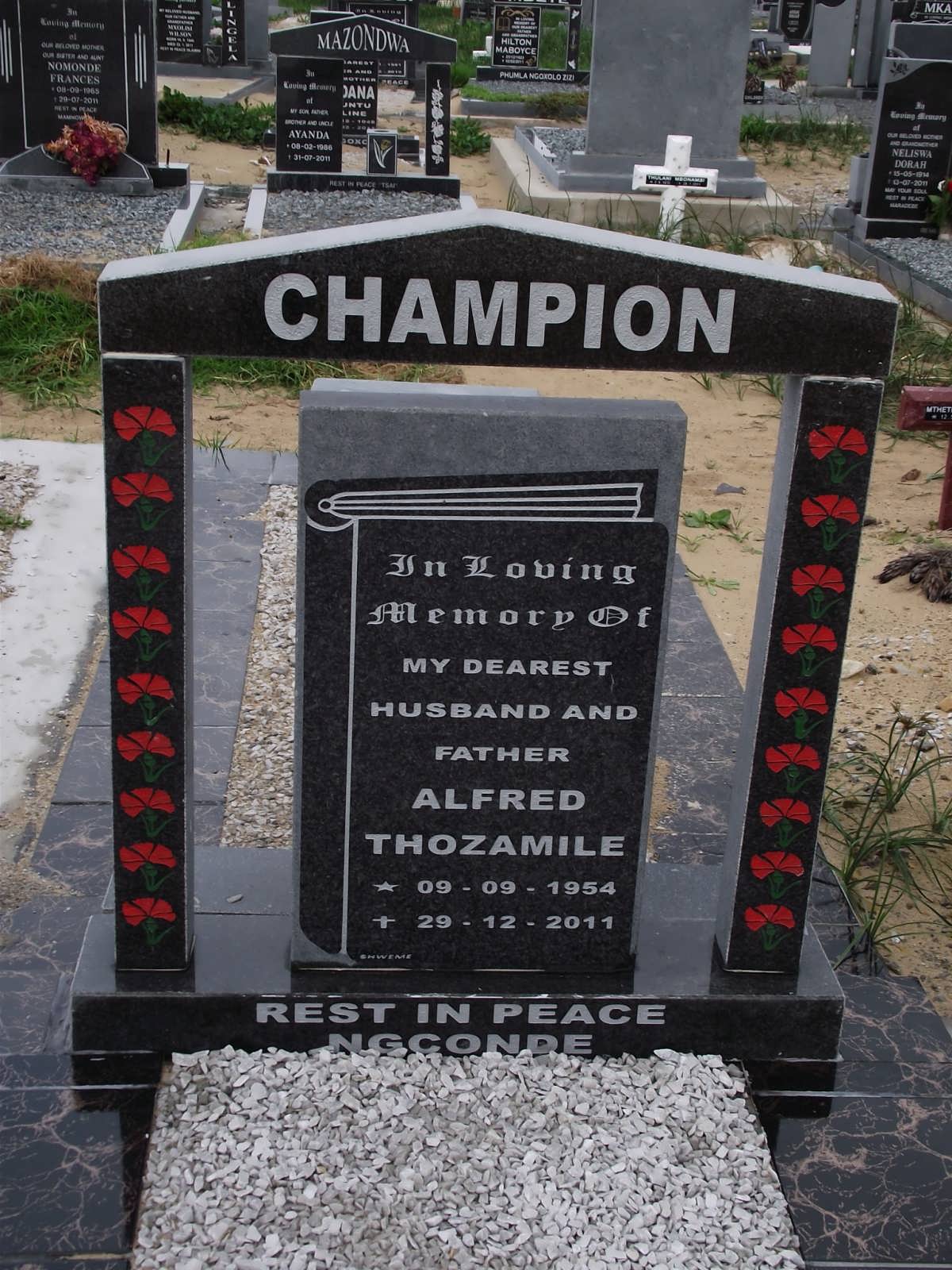 CHAMPION Alfred Thozamile 1954-2011