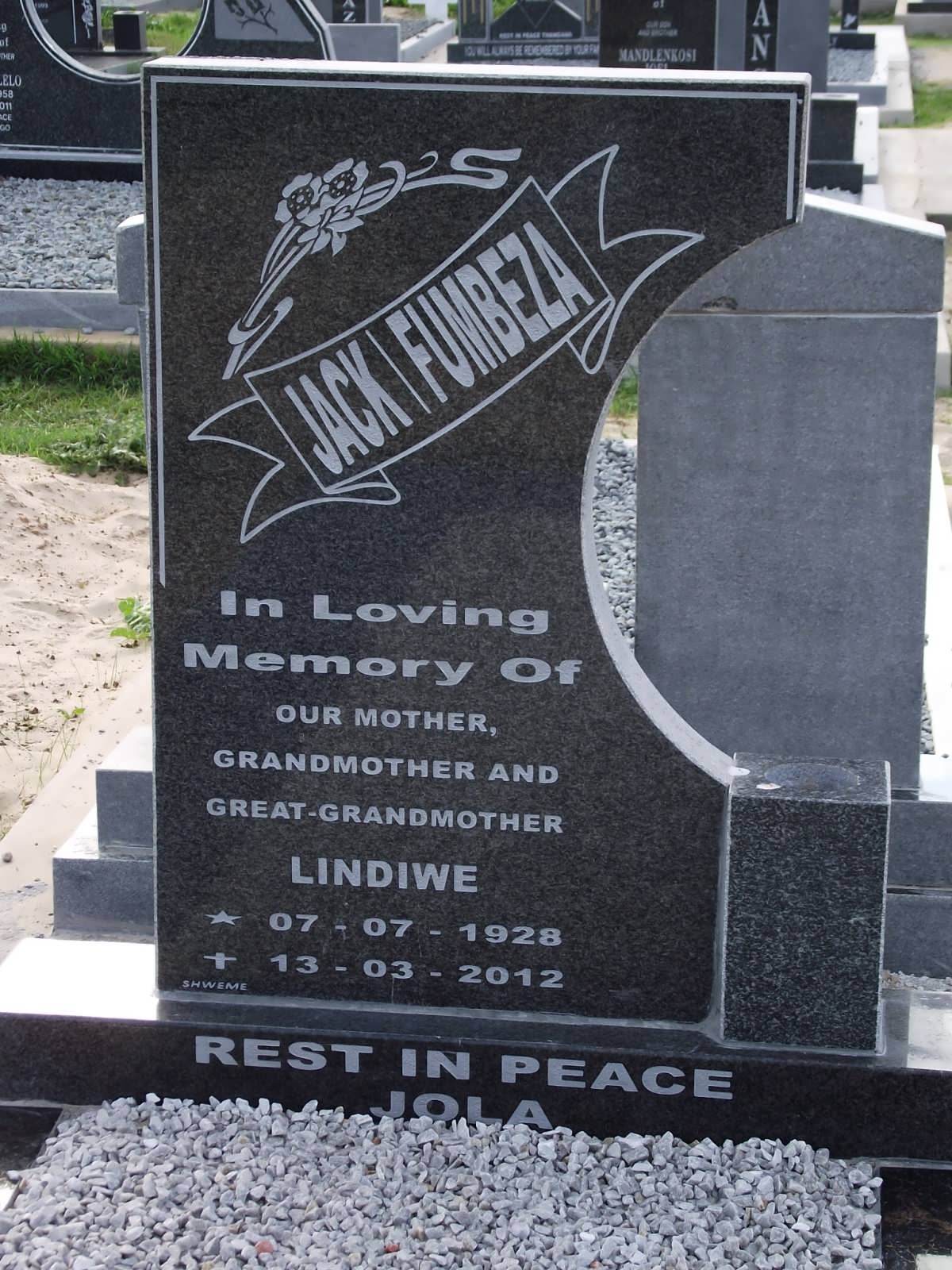 JACK Lindiwe 1928-2012