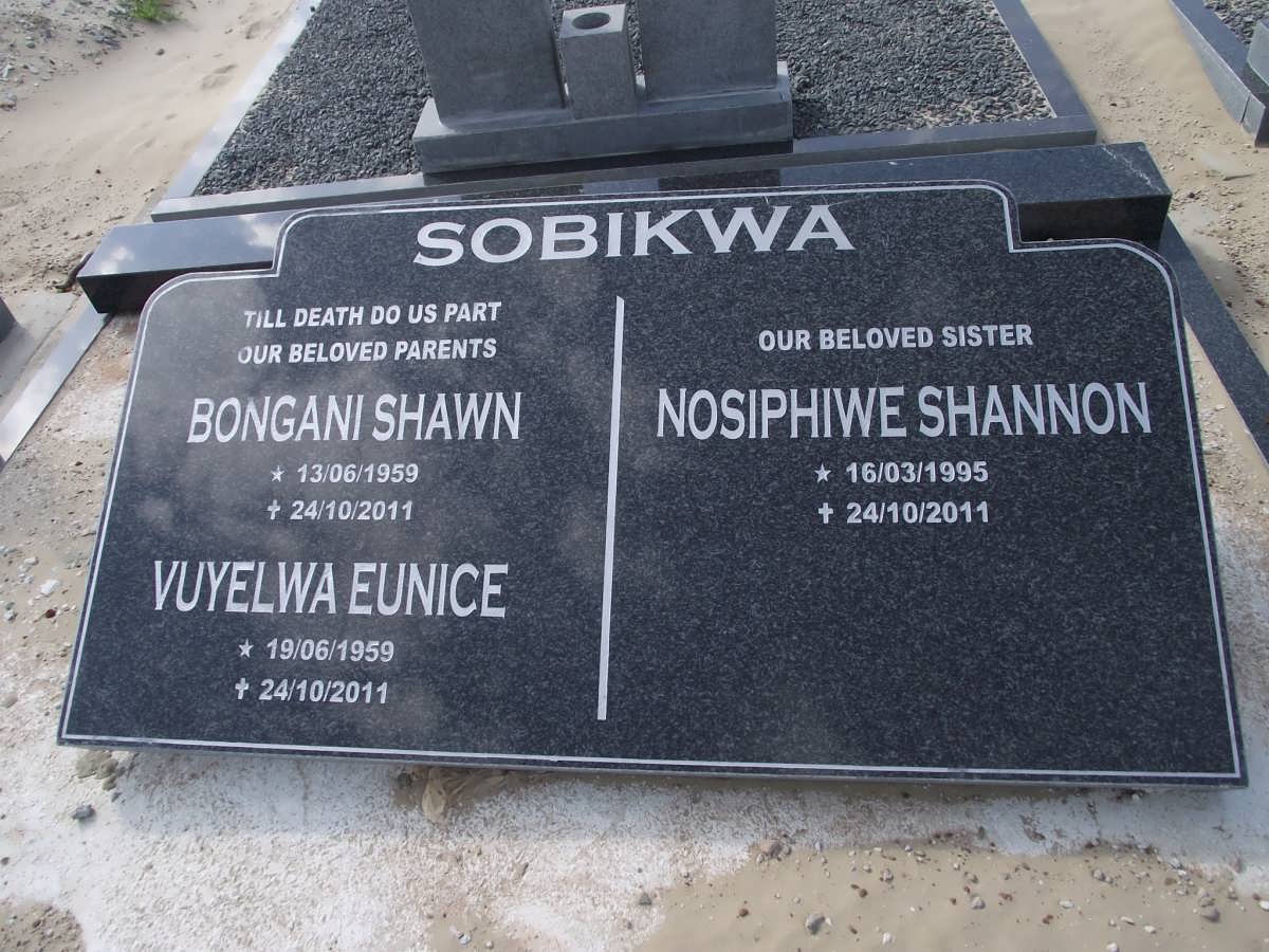 SOBIKWA Bongani Shawn 1959-2011 & Vuyelwa Eunice 1959-2011 :: SOBIKWA Nosiphiwe Shannon 1995-2011