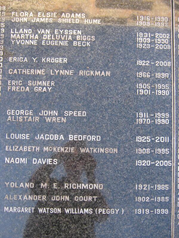 15. Memorial Plaque with list of names