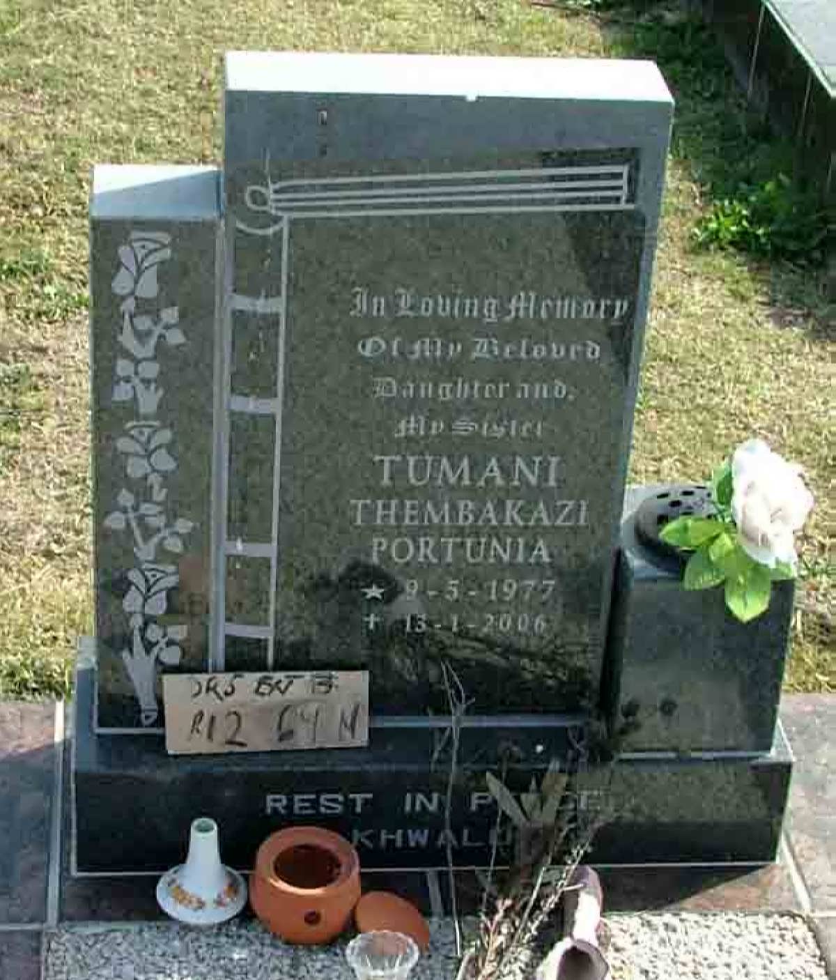 TUMANI Thembakazi Portunia 1977-2006