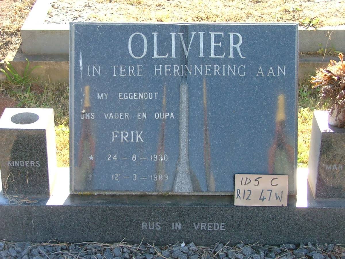 OLIVIER Frik 1930-1989