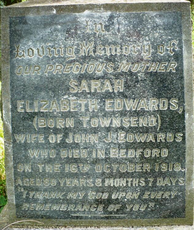 EDWARDS Sarah Elizabeth nee TOWNSEND -1918