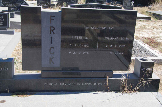 FRICK Pieter A. 1901-1976 & Johanna M.M. 1907-1991
