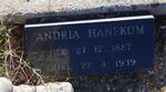 HANEKOM Andria 1887-1939