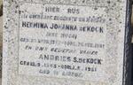 KOCK Andries S., de 1865-1951 & Hermina Johanna HUGO 1867-1941