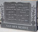 MERWE Hennie, van der 1897-1968 & Beatrix 1915-1999