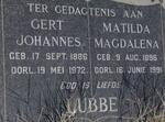 LUBBE Gert Johannes 1886-1972 & Matilda Magdalena 1896-1991