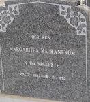 HANEKOM Margaritha Ma nee MOLLER 1897-1970