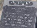 SHEPHERD Richeard 1893-1971 & Hannie Esterhuyse 1907-1993