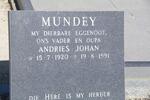 MUNDEY Andries Johan 1920-1991