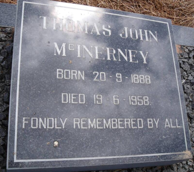 McINERNEY Thomas John 1888-1958