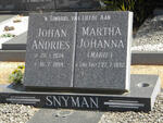 SNYMAN Johan Andries 1934-1994 & Martha Johanna DU TOIT 1932-