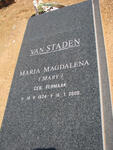 STADEN Maria Magdalena, van nee VERMAAK 1924-2009