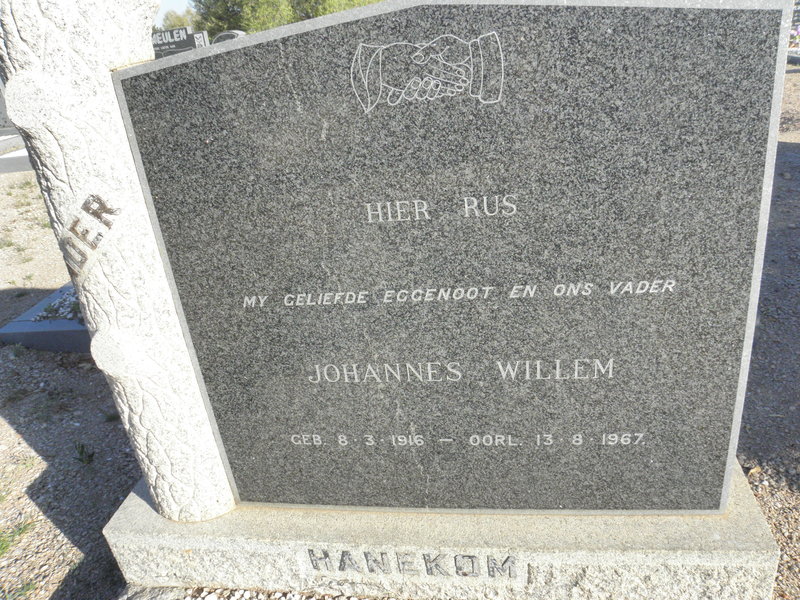 HANEKOM Johannes Willem 1916-1967