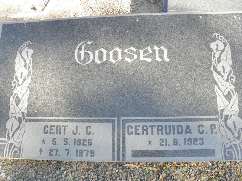 GOOSEN Gert J.C. 1926-1979 & Gertruida C.P. 1923-