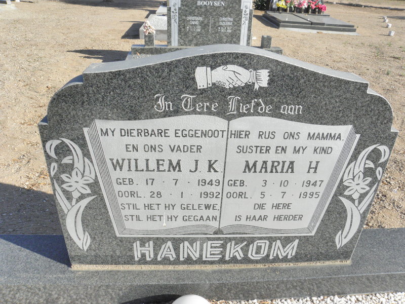 HANEKOM Willem J.K. 1949-1992 & Maria H. 1947-1995