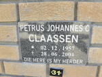 CLAASSEN Petrus Johannes C. 1957-2004