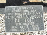 TOIT Petronella Jacoba nee OLIVIER, du 1899-1988