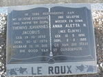 ROUX Thomas Johannes Jacobus, Le 1892-1978 & Anna Aletta H. CLOETE 1896-1985