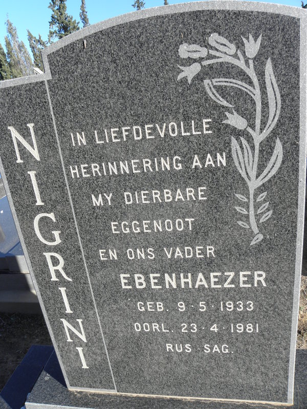 NIGRINI Ebenhaezer 1933-1981