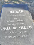 PIENAAR Charl De Villiers 1911-1981
