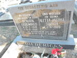 DIEDERICKS Hendrik Lodewikus 1918-1988 & Aletta Jacoba Sophia 1925-