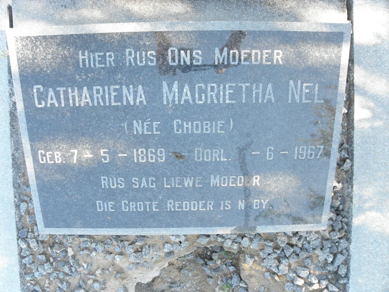 NEL Catharina Magrietha nee CHOBIE 1869-1967
