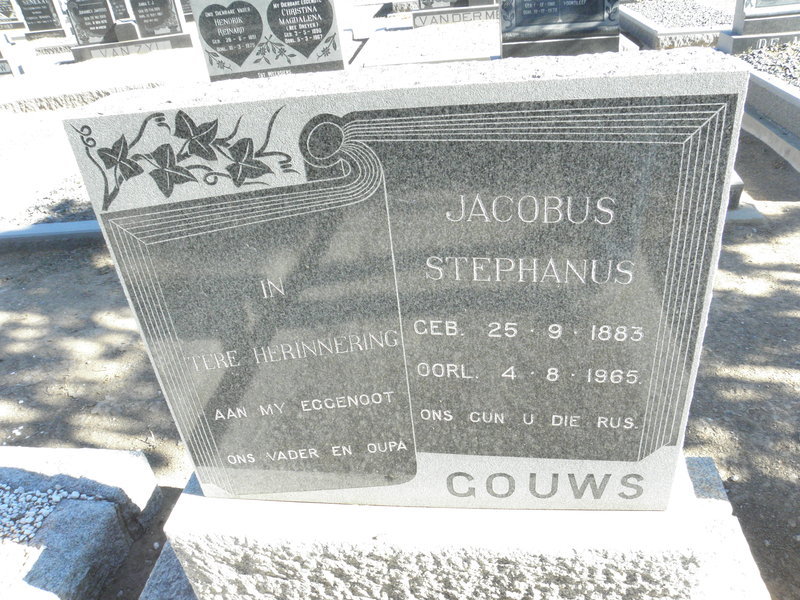 GOUWS Jacobus Stephanus 1883-1965