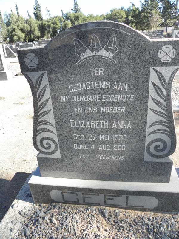 GEEL Elizabeth Anna 1930-1966