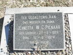 PIENAAR Jeanetta W.C. nee JOUBERT 1889-1974
