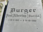 BURGER Paul Albertus 1912-1992