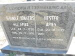 JONKERS Sebina E. nee APIES 1930-1995 :: APIES Hester 1925-