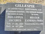 GILLESPIE Phillippus Jacobus 1934-2009 & Hester Catherina Maria CORDIER 1941-