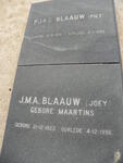 BLAAUW P.J.K.G. 1918-1993 & J.M.A. MAARTINS 1923-1996
