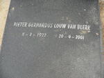BLERK Pieter Gerhardus Louw, van 1922-2001