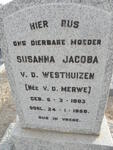 WESTHUIZEN Susanna Jacoba, v.d. nee V.D. MERWE 1883-1958