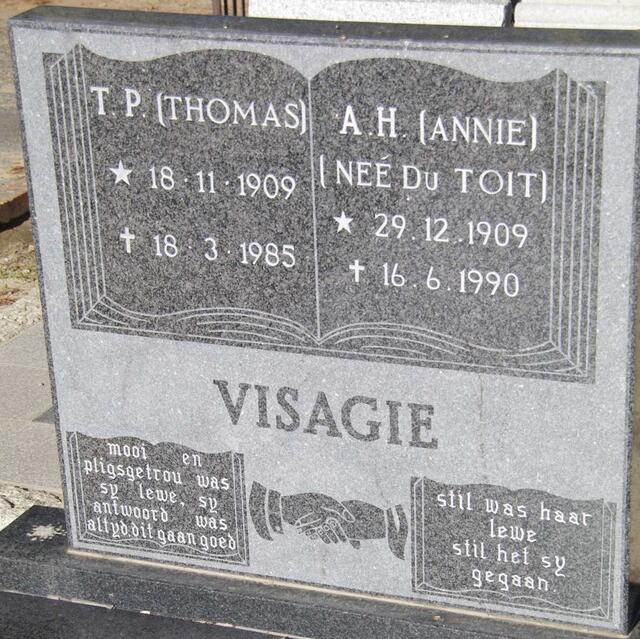 VISAGE T.P. 1909-1985 & A.H. du TOIT 1909-1990