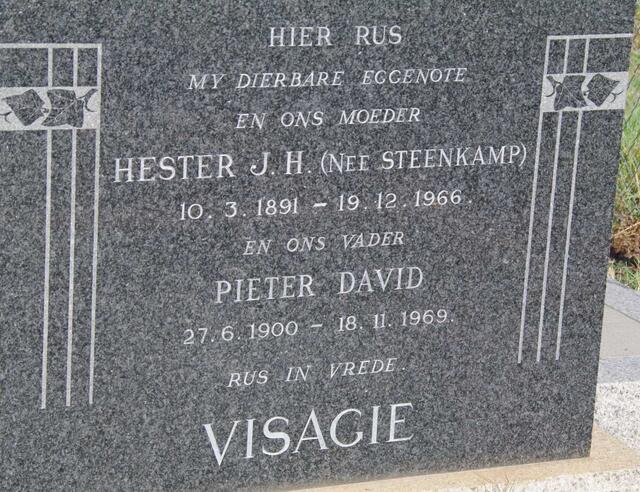 VISAGIE Pieter David 1900-1969 & Hester J.H. STEENKAMP 1891-1966