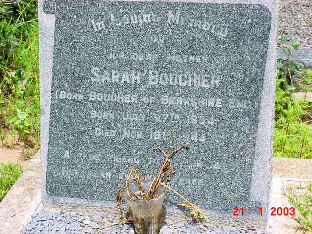 BOUCHIER Sarah nee BOUCHER 1854-1944